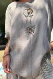 Izi Cheesecloth Button Tee Mocha
